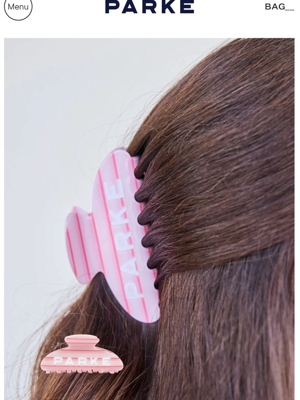 PARKE Pink Girly Stripe Claw Clip